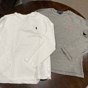 Polo by Ralph Lauren Kids' White and Gray Long Sleeve Tees